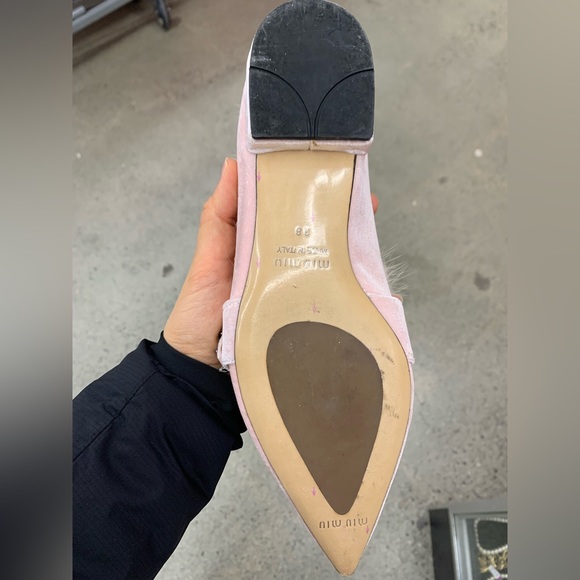 (RARE!) Pink velvet and fur Marie Antoinette flats by Miu Miu - Picture 3 of 11